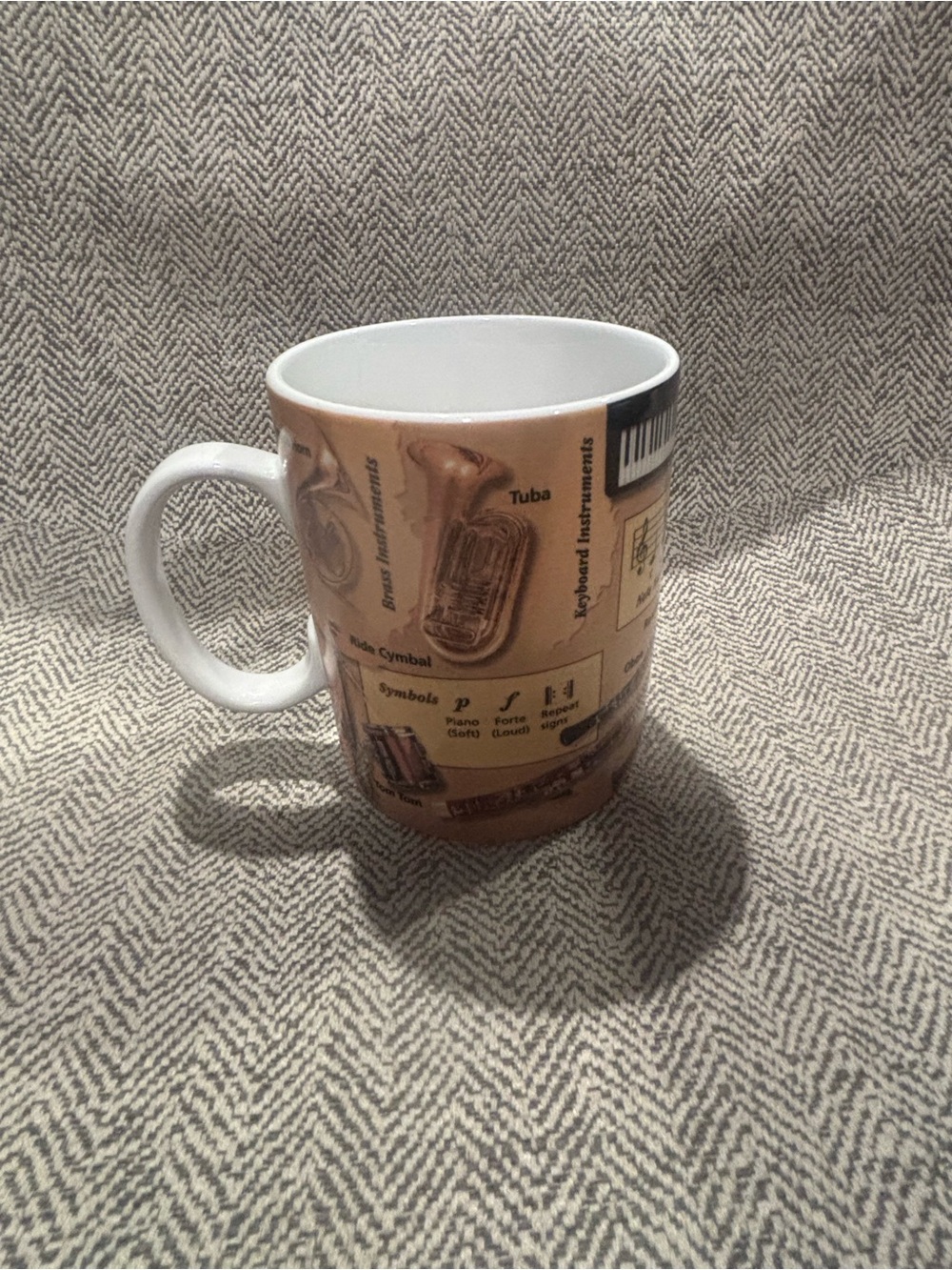 Könitz Music Mug of Knowledge Large Coffee Mug Germany Instruments 16oz
